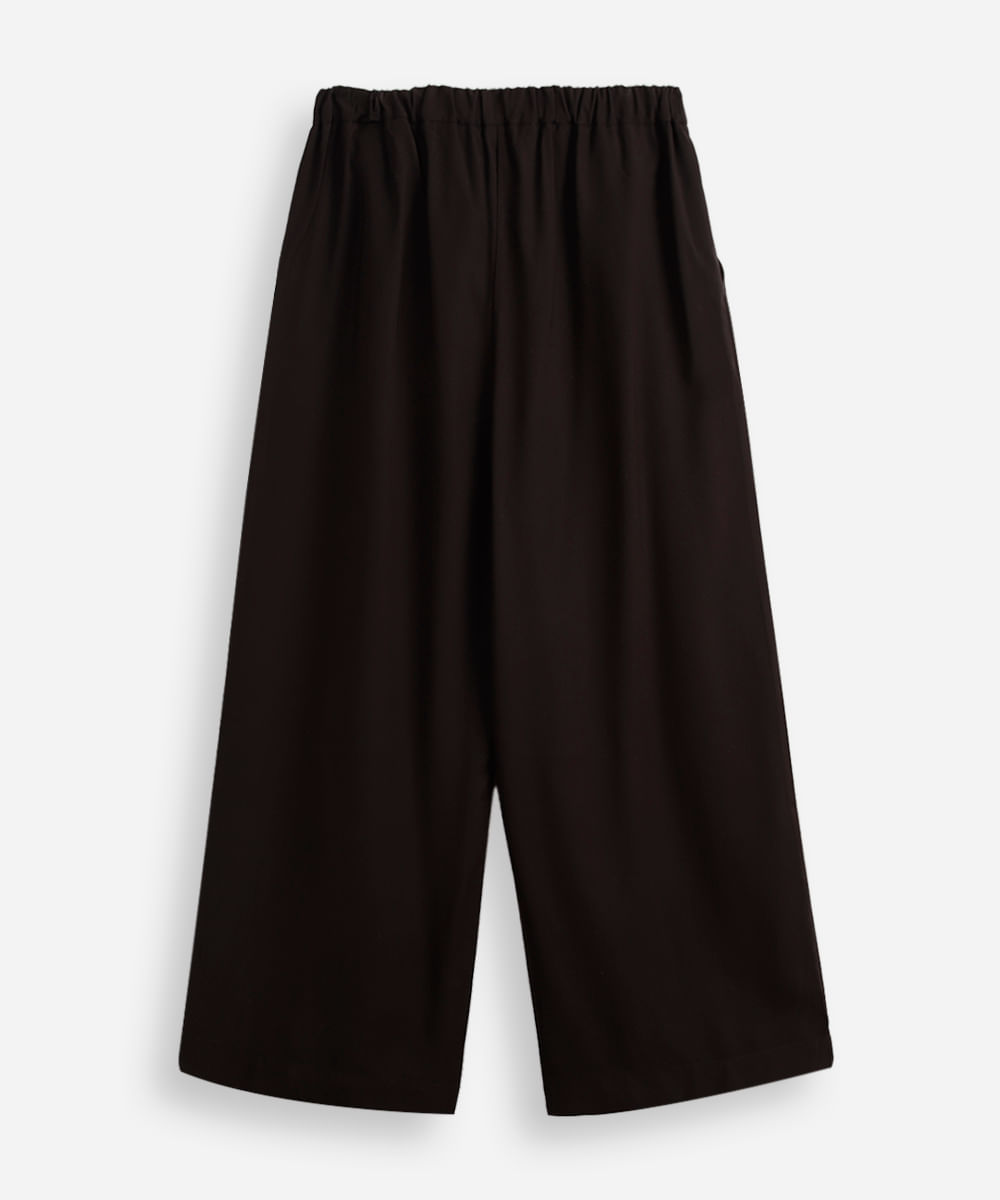 calça wide leg juvenil de alfaiataria preto