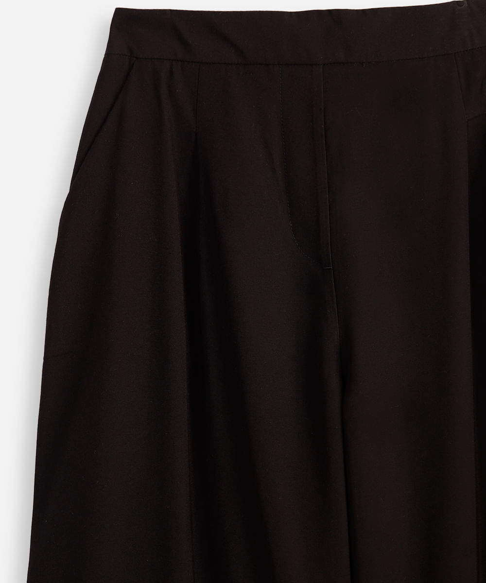 calça wide leg juvenil de alfaiataria preto