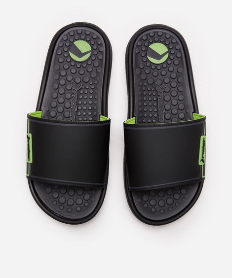 chinelo slim slide rider - preto mescla
