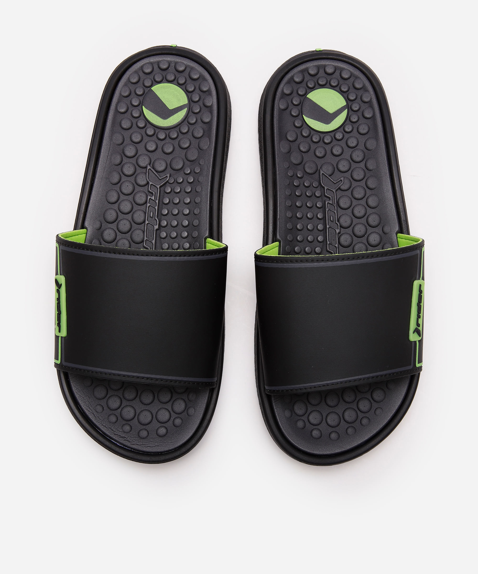 chinelo slim slide rider - preto mescla