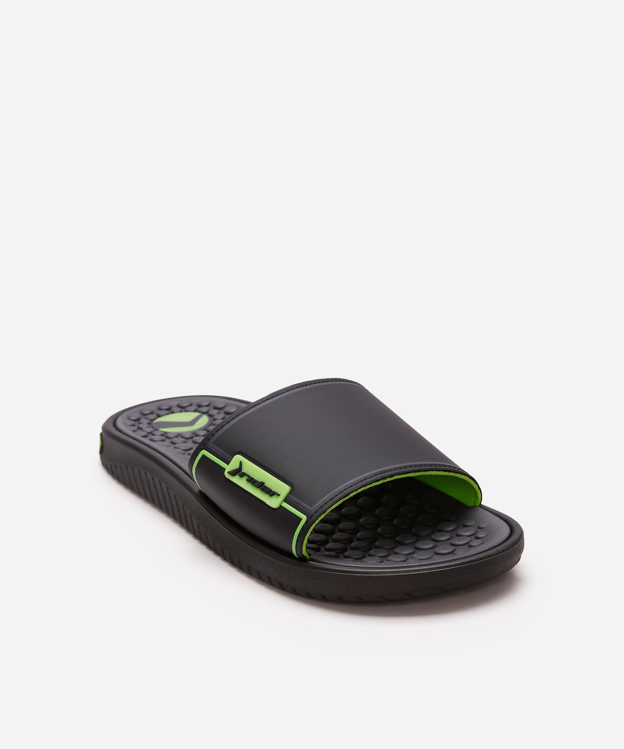 chinelo slim slide rider - preto mescla