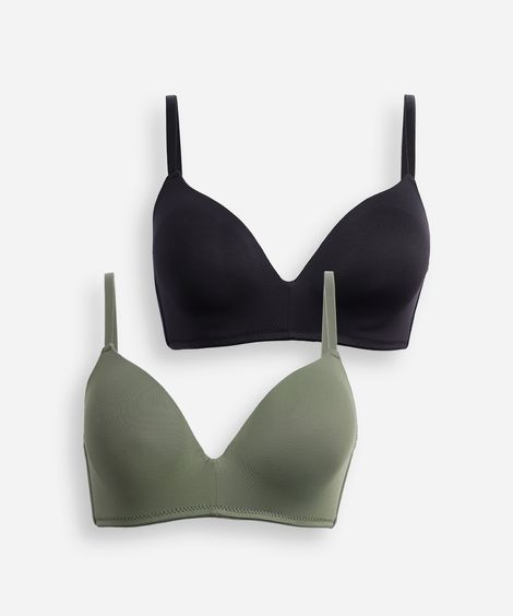 kit de 2 sutiãs meia taça colorido