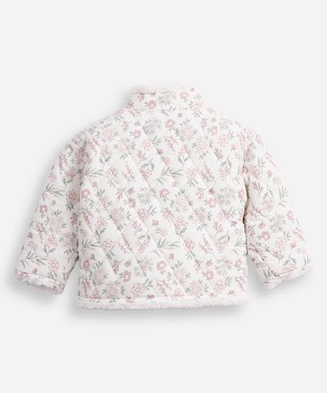 jaqueta puffer infantil matelassê floral colorida