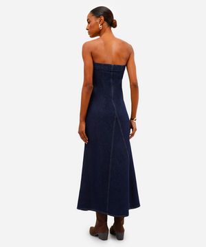 vestido sem alça feminino jeans