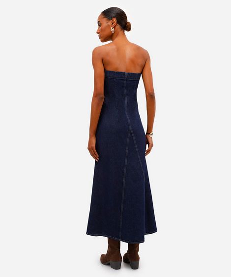 vestido sem alça feminino jeans