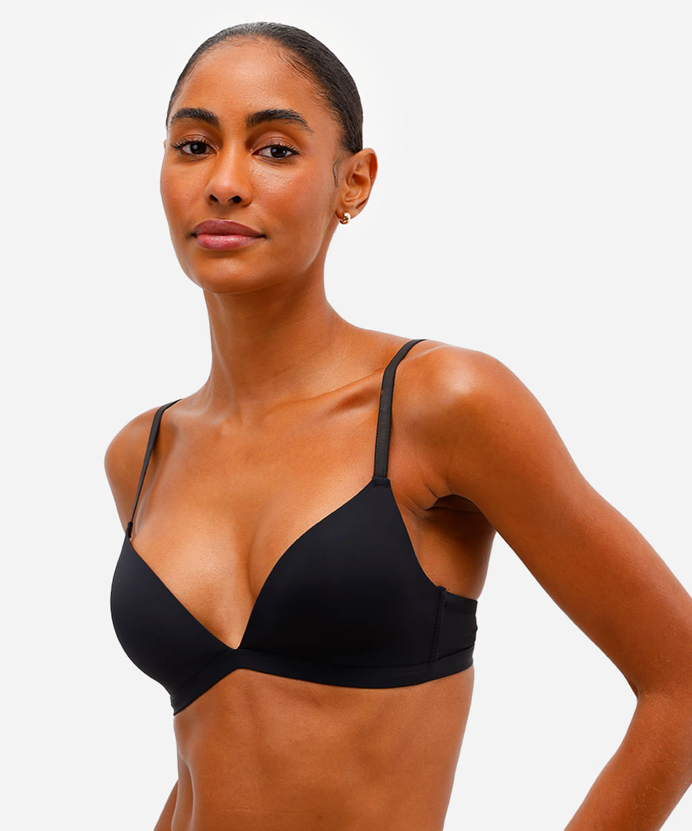 sutiã triângulo de poliamida preto