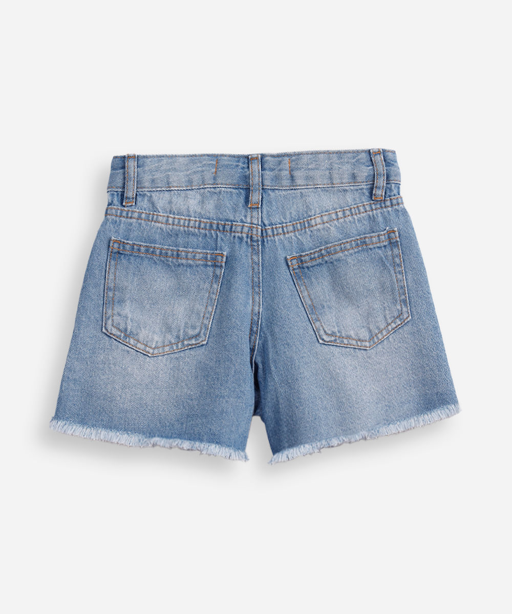 bermuda jeans infantil stitch e angel azul