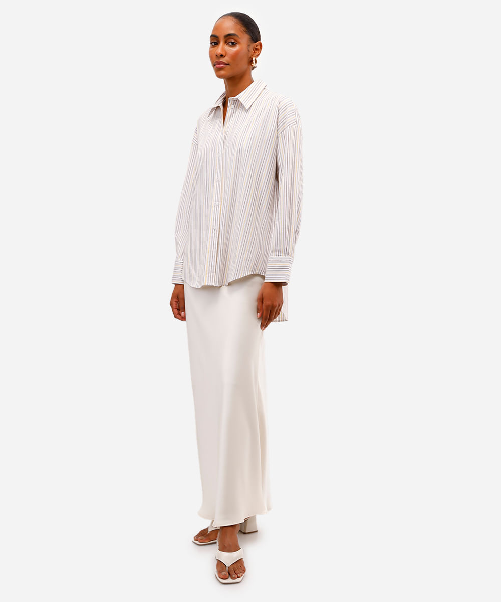 camisa oversized feminina de algodão marrom