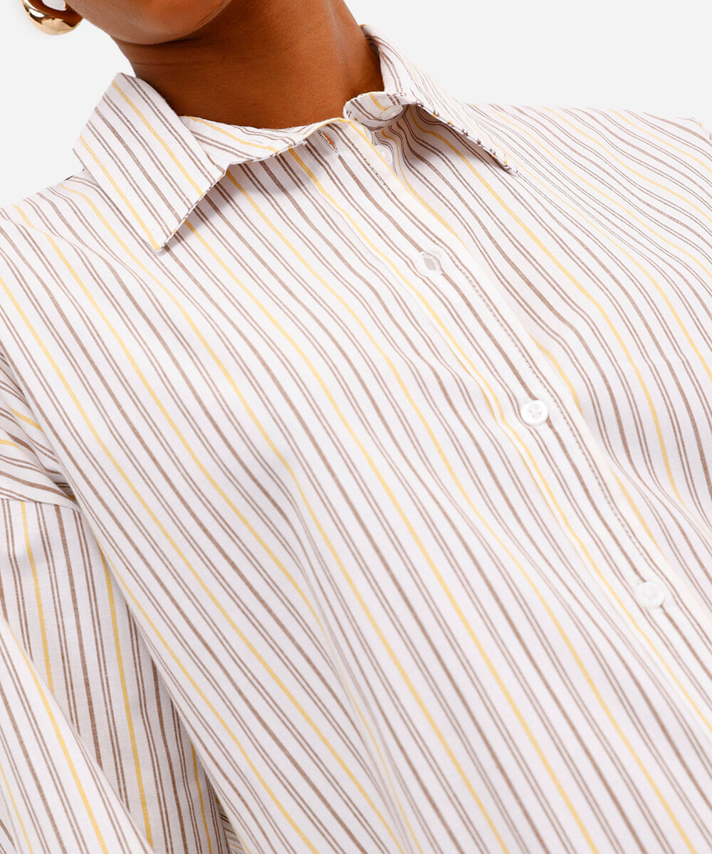 camisa oversized feminina de algodão marrom