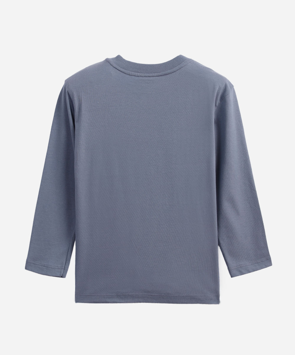 blusa infantil manga longa superman azul