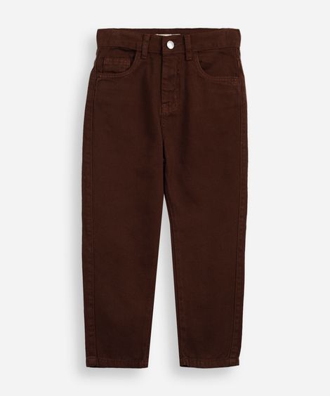 calça jeans infantil mom marrom