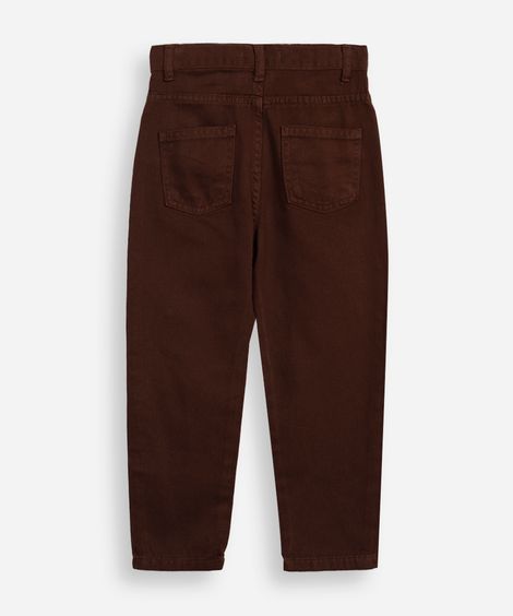 calça jeans infantil mom marrom
