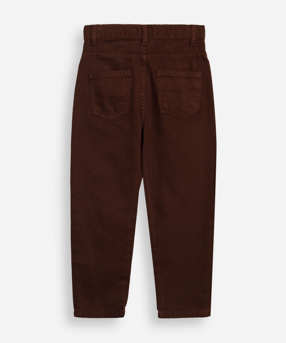calça jeans infantil mom marrom