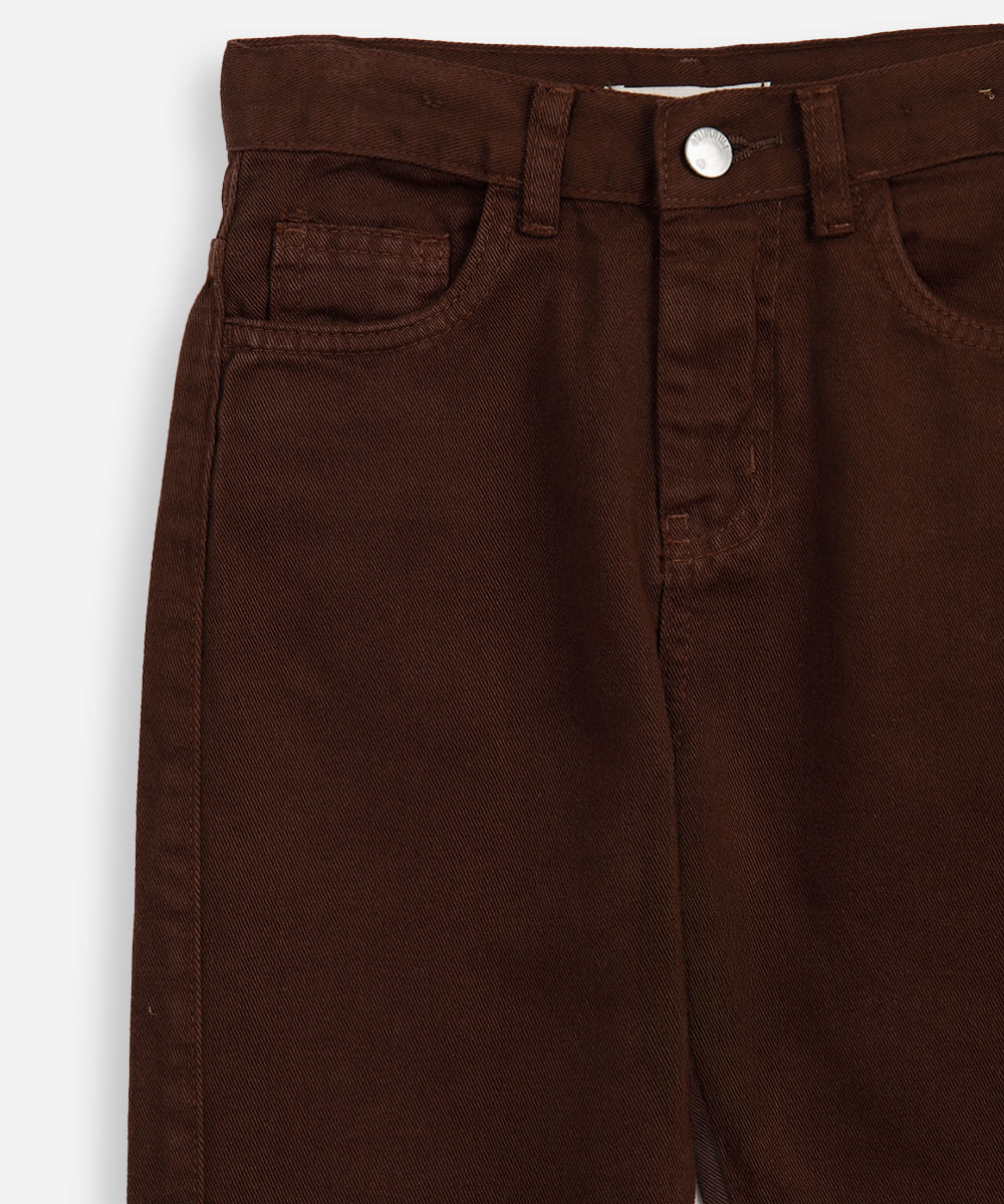 calça jeans infantil mom marrom