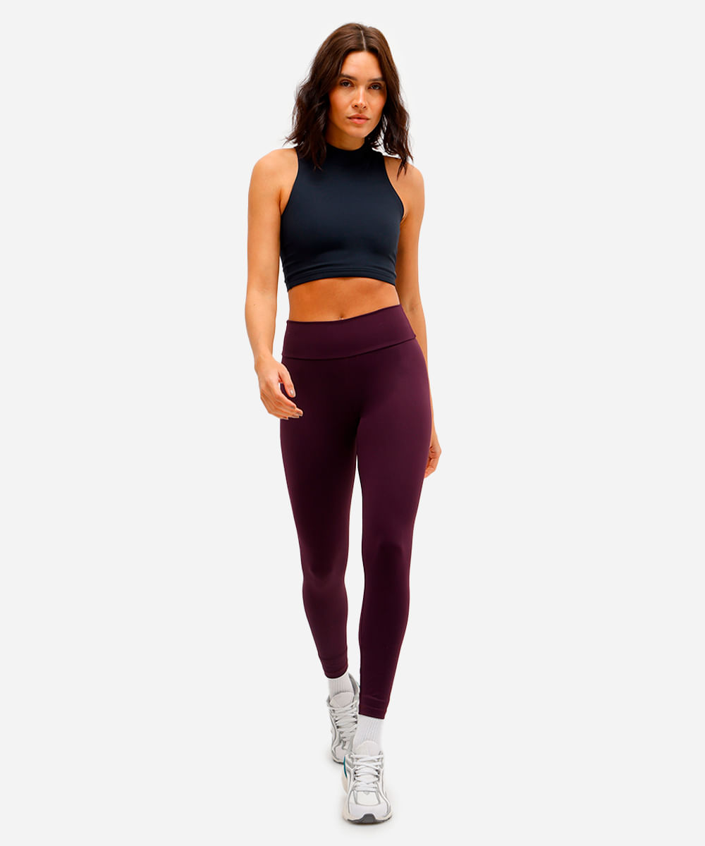 calça legging feminina esportiva roxa