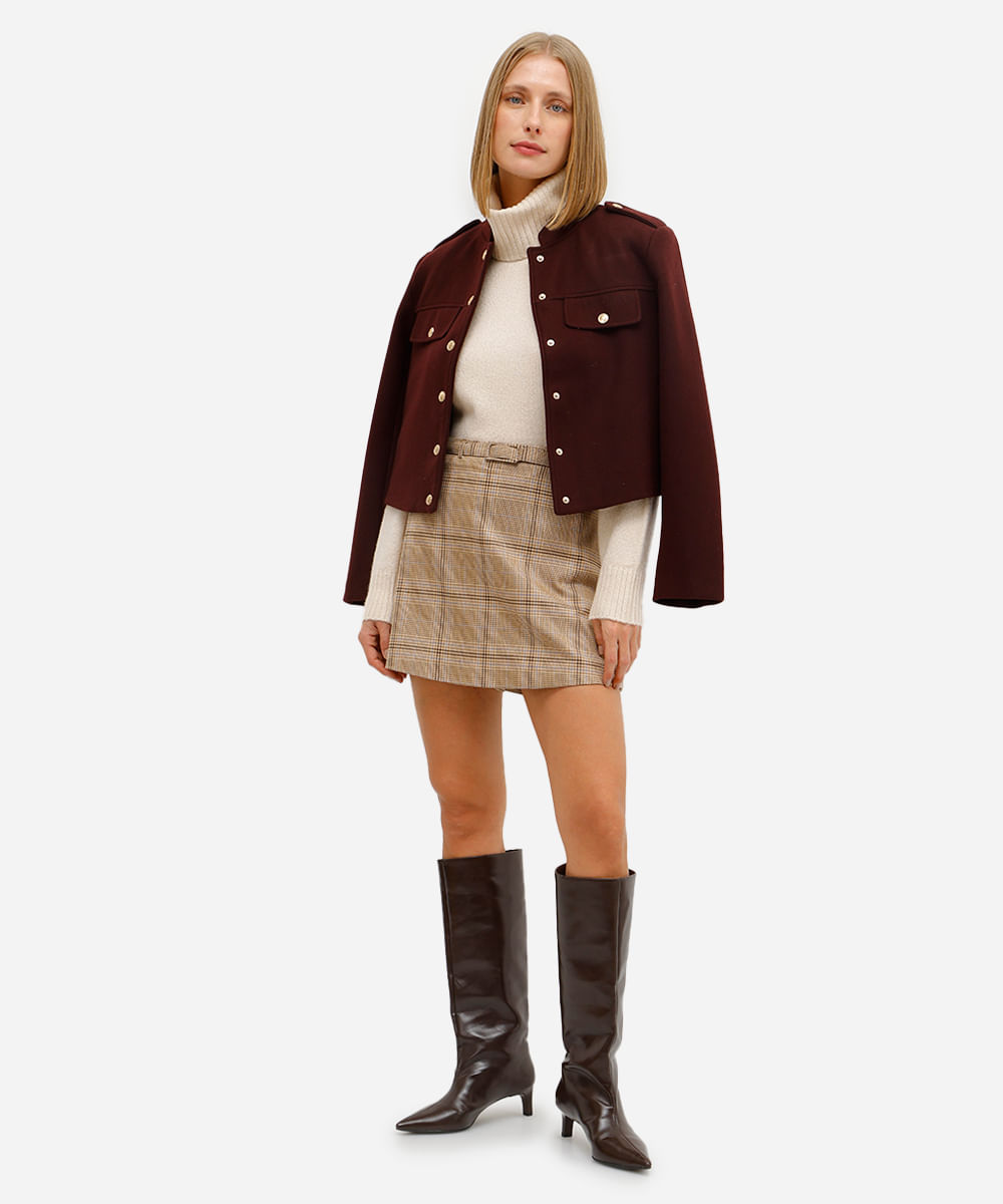 suéter feminino de tricot oversized gola alta bege