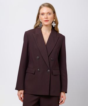 blazer de alfaiataria feminino mindset marrom