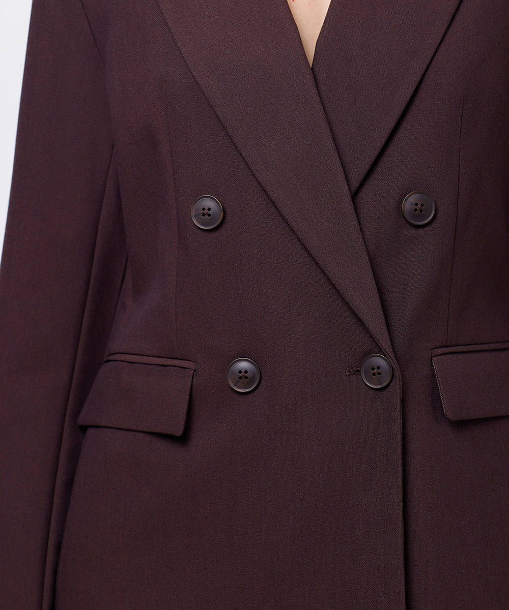 blazer de alfaiataria feminino mindset marrom