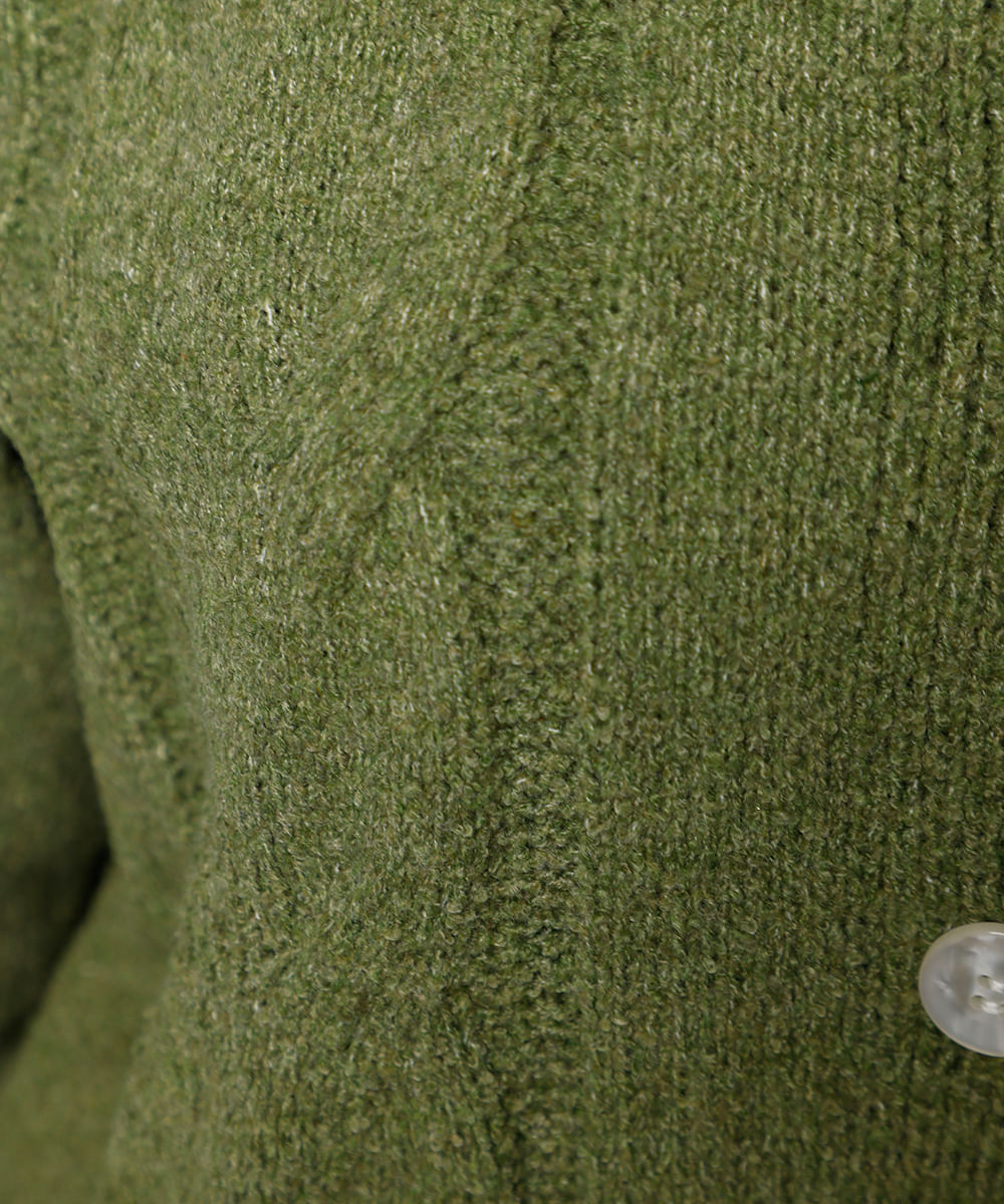 cardigan feminino de tricot texturizado mindset verde