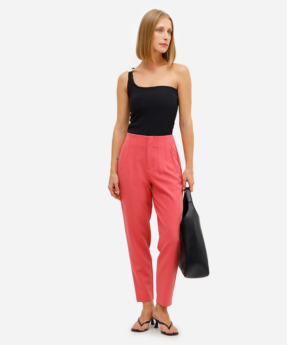 blusa ombro único feminina canelada preta