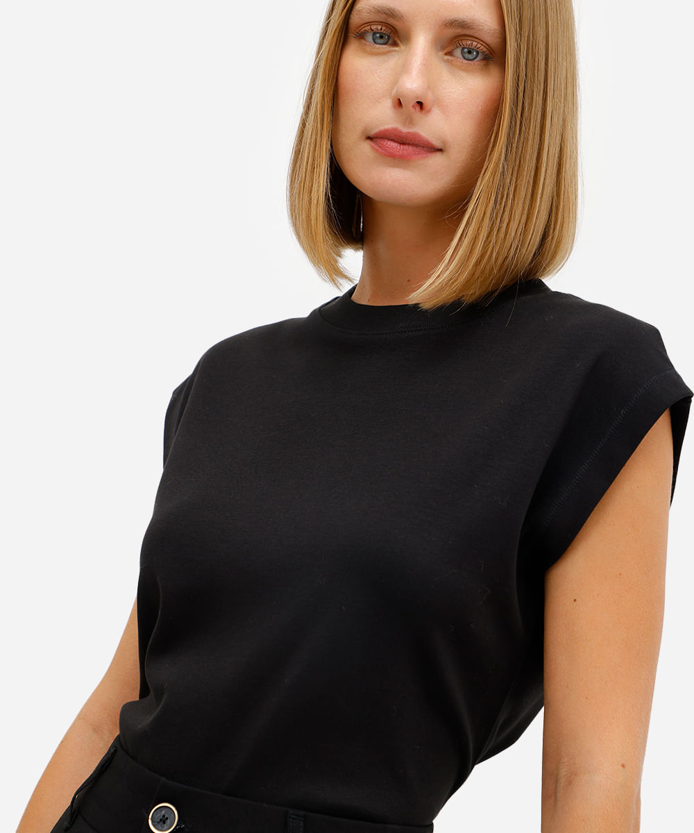 blusa feminina de algodão peruano preto
