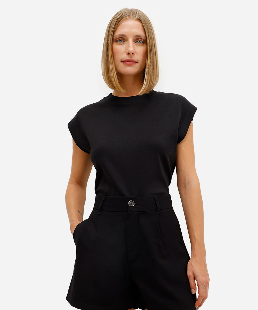 blusa feminina de algodão peruano preto