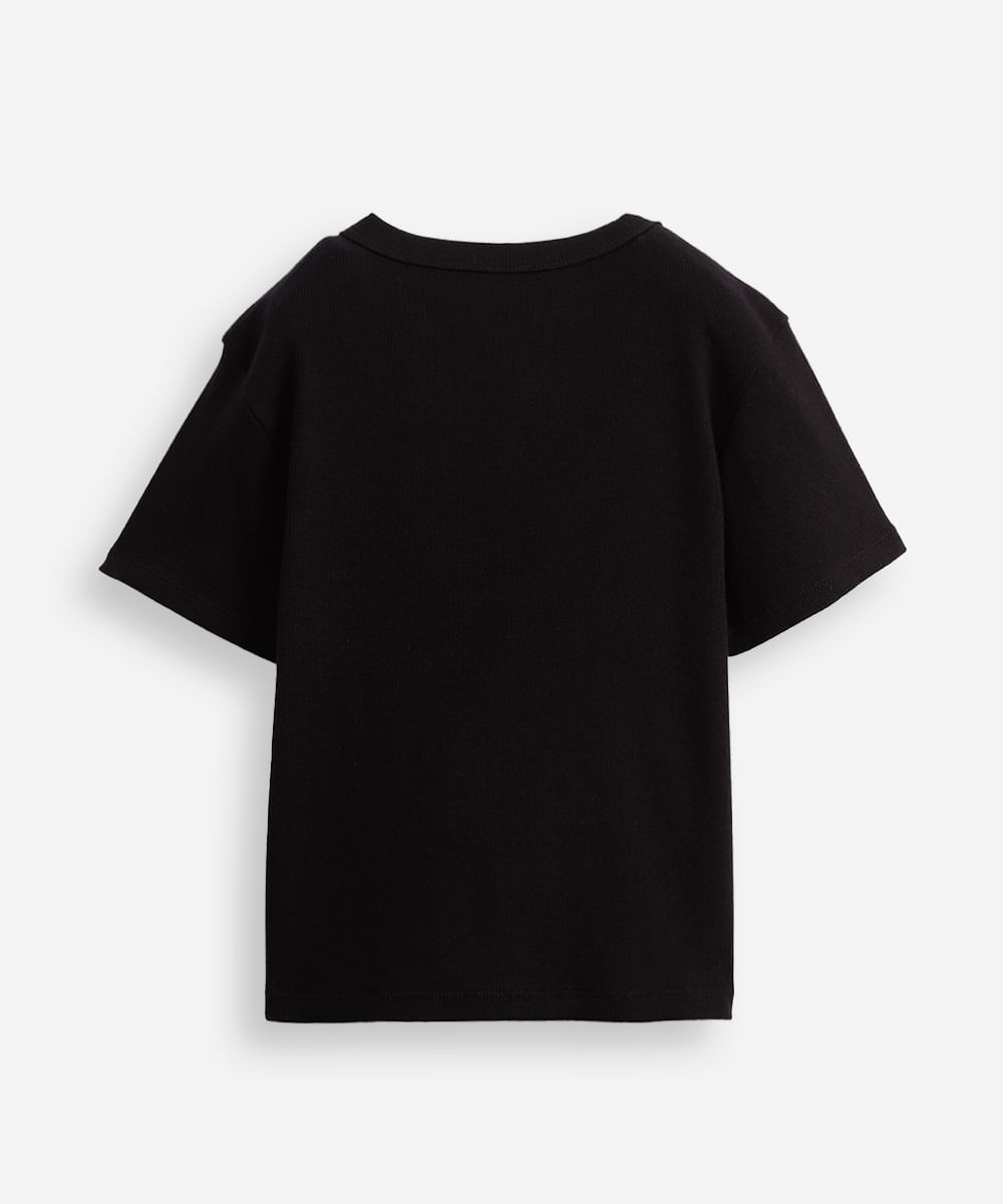 blusa juvenil canelada stitch preto