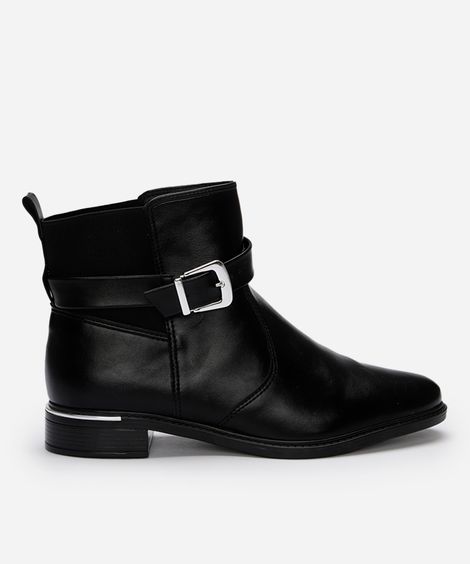 bota chelsea feminina com fivela vizzano preta