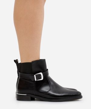 bota chelsea feminina com fivela vizzano preta