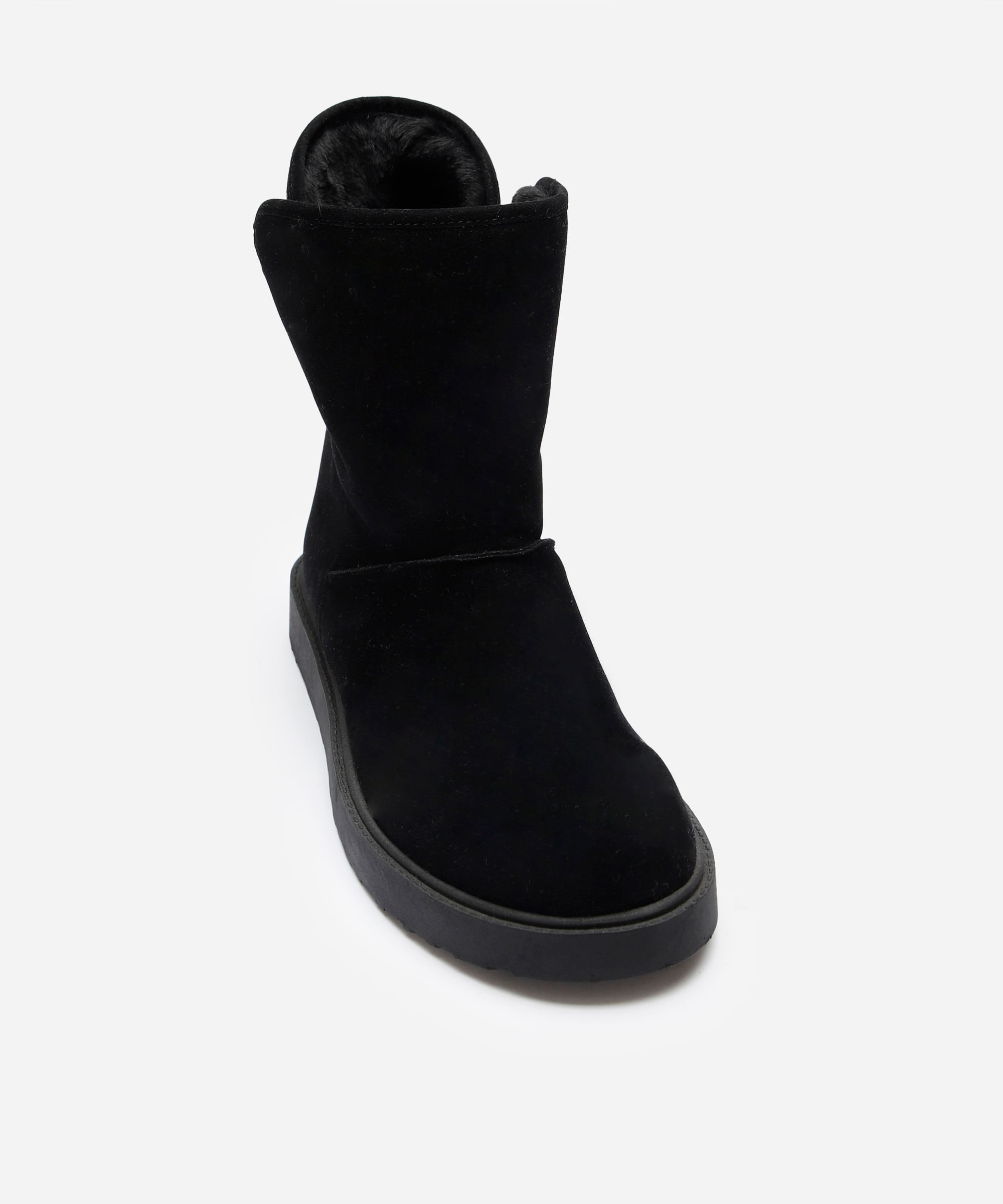 bota de camurça com forro de pelúcia oneself preta