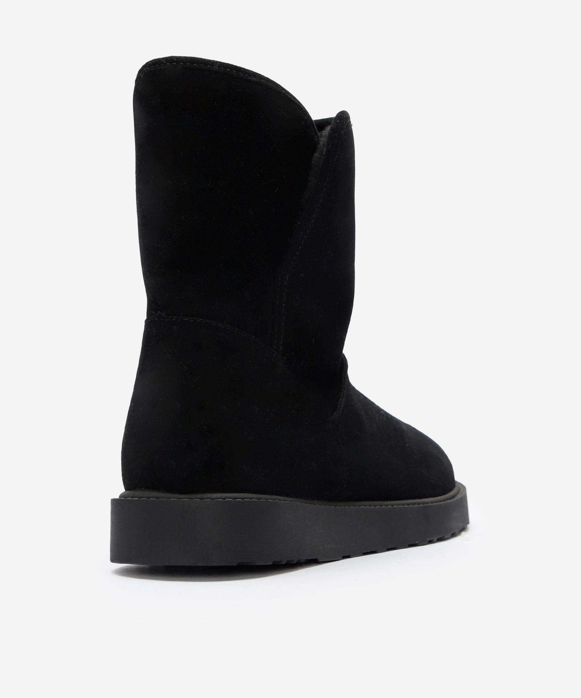 bota de camurça com forro de pelúcia oneself preta
