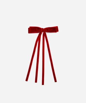 presilha de cabelo com laço texturizada vermelha