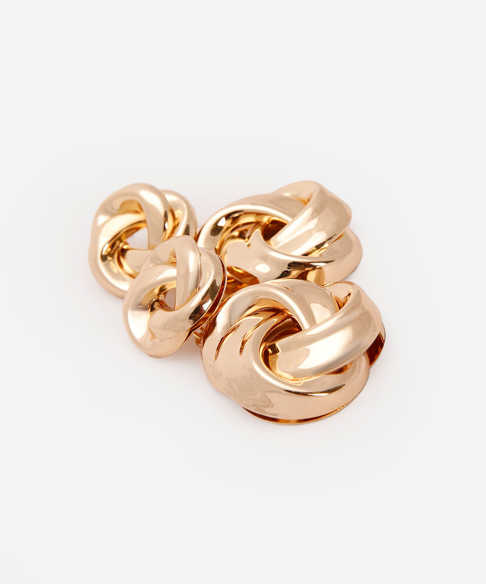 brinco feminino retorcido elos mindset dourado