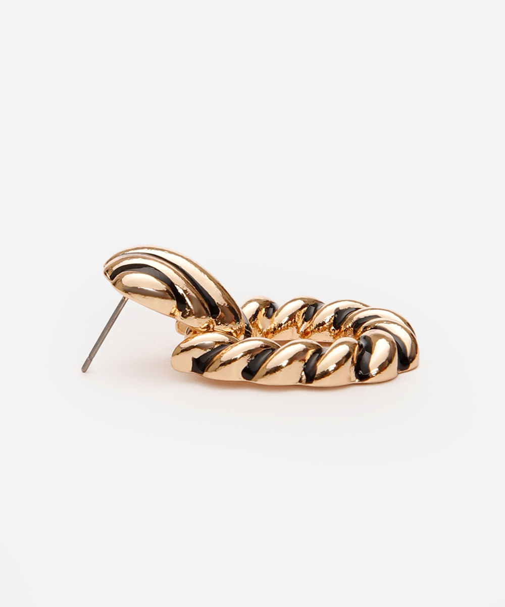 brinco torcido esmaltado dourado