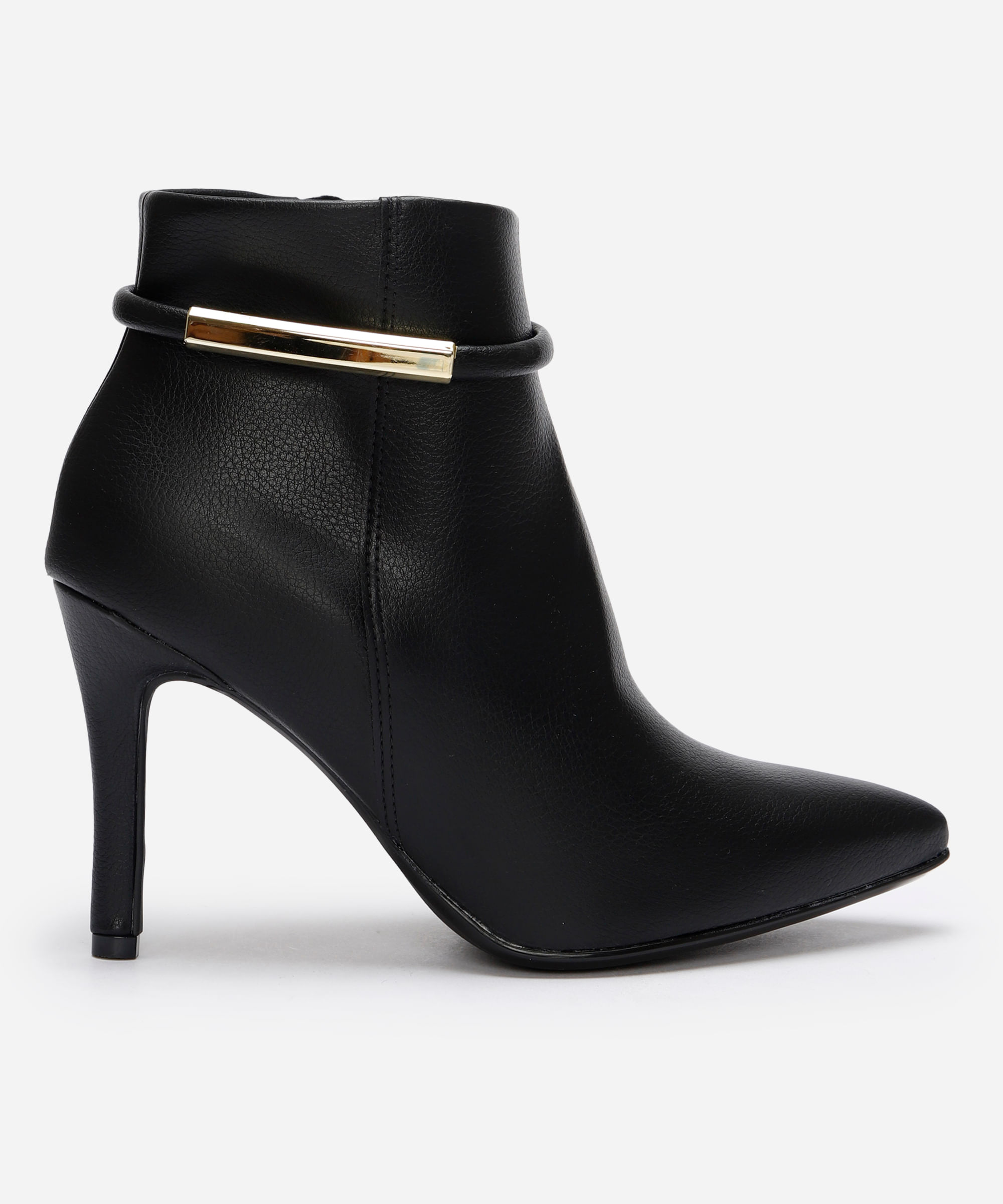 bota feminina cano curto bico fino vizzano preta