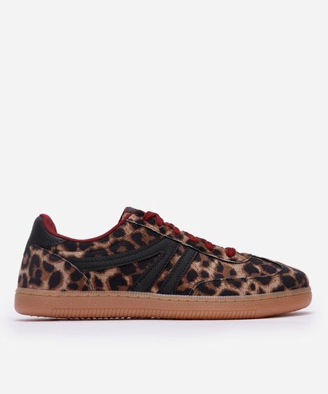 tênis bossa com recortes animal print colorido