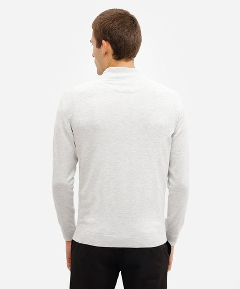 suéter masculino de tricot com zíper cinza
