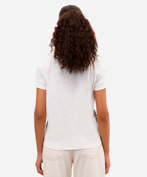 blusa feminina de algodão manga curta floral verde
