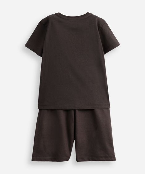 conjunto infantil manga curta stitch cinza