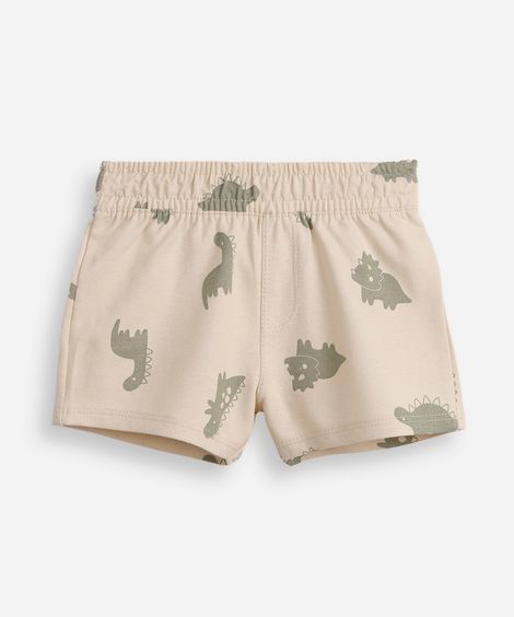 bermuda moletinho dinossauro off white