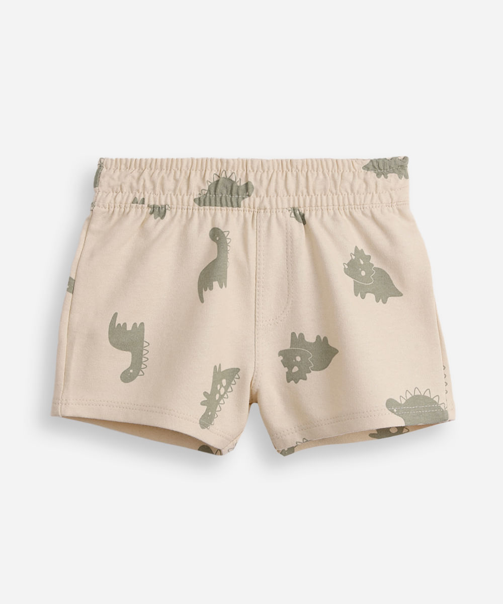 bermuda moletinho dinossauro off white