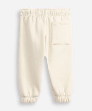 calça jogger de moletom infantil recortes bege