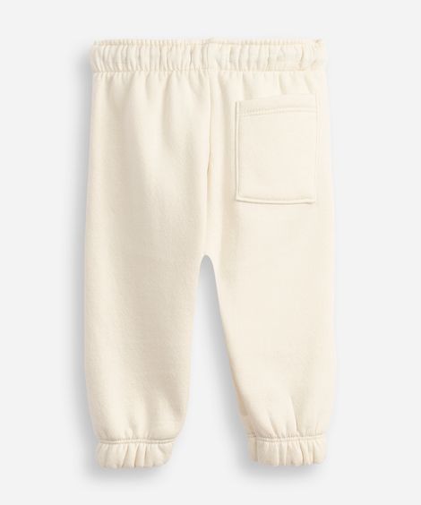 calça jogger de moletom infantil recortes bege