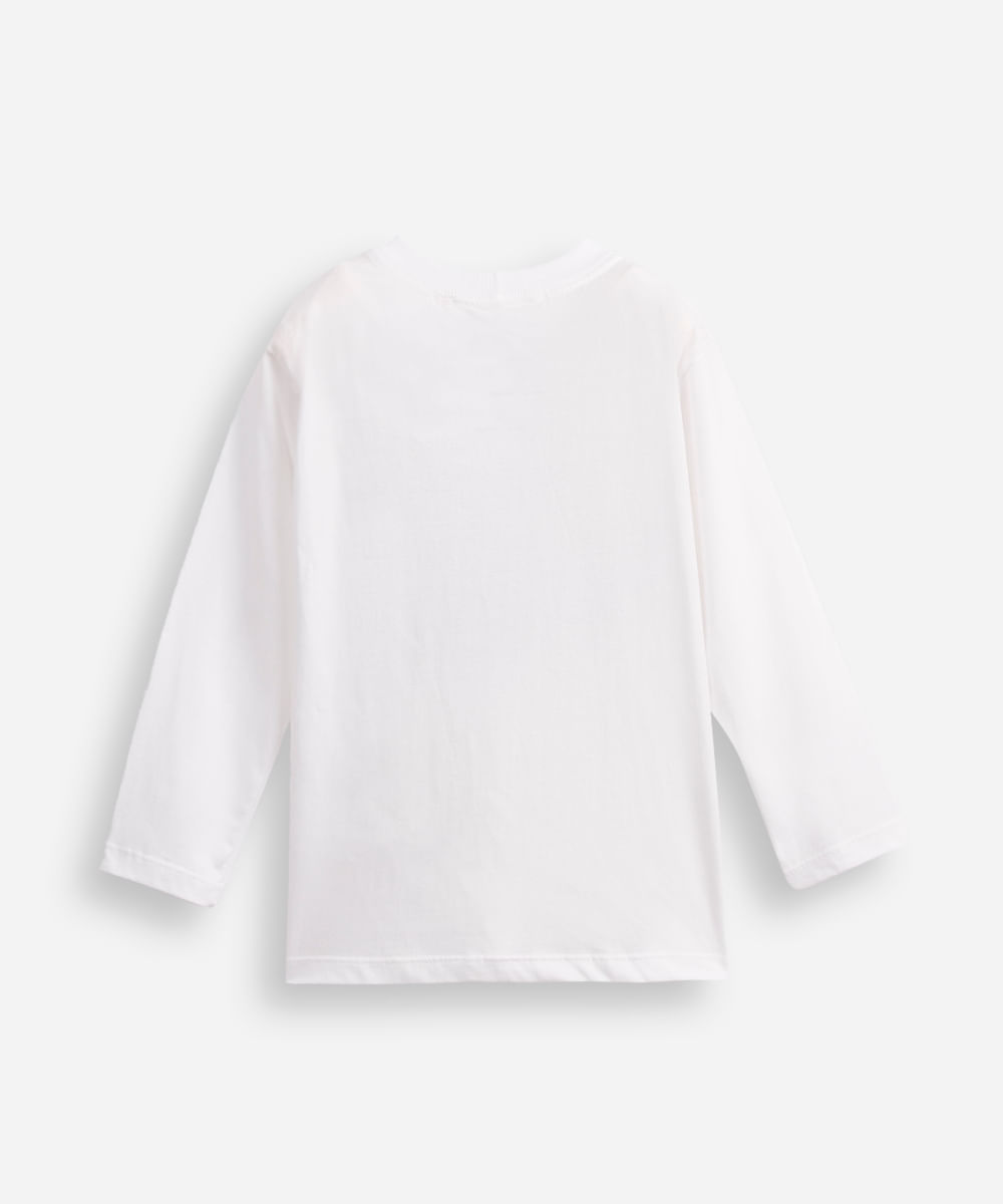 camiseta infantil manga longa jurassic world off white