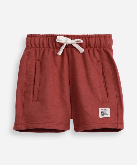 bermuda infantil moletinho vermelho