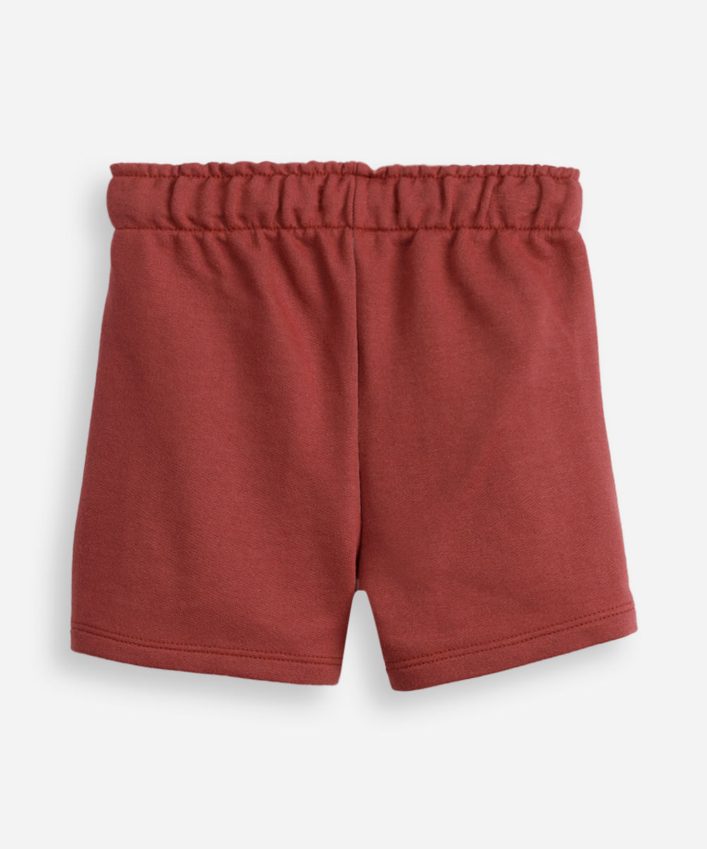 bermuda infantil moletinho vermelho