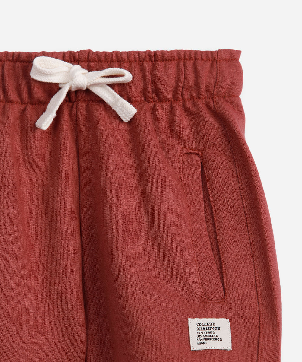 bermuda infantil moletinho vermelho