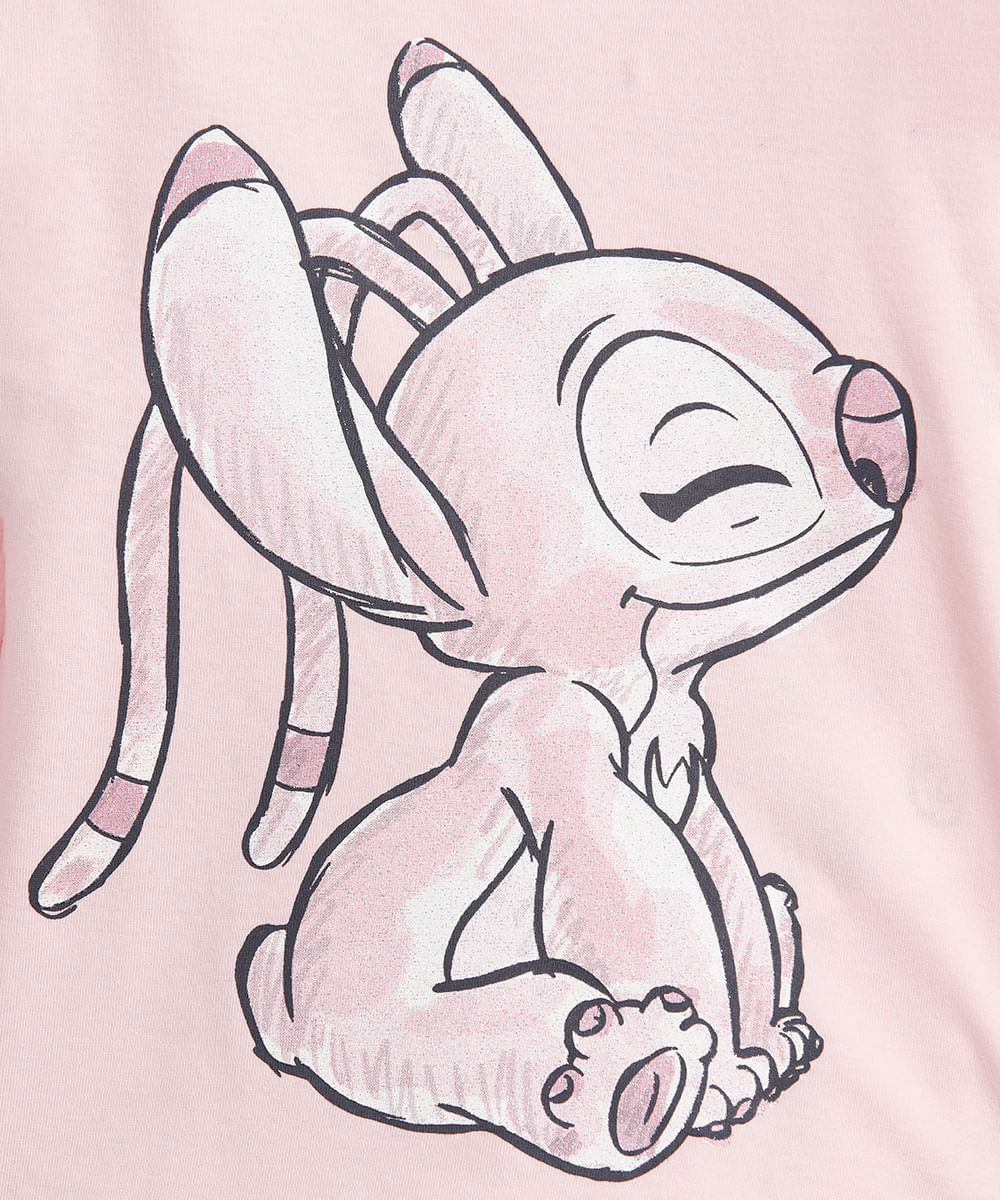 blusa infantil manga longa angel algodão rosa