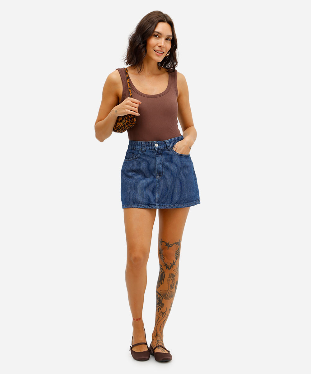 cropped básico feminino com bojo canelado marrom