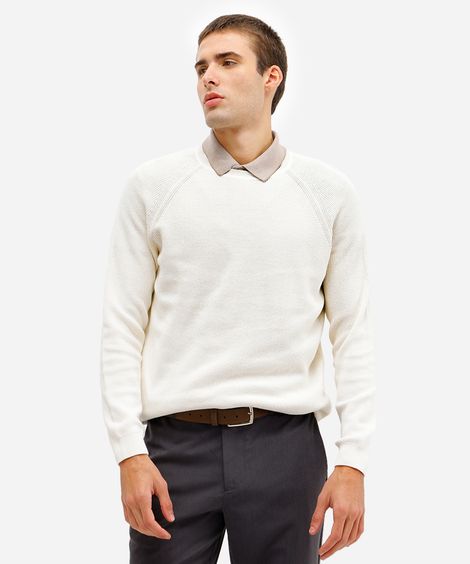 suéter masculino de tricot off white